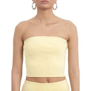 Andamane Gwen Cropped Tube Top -XS - Pale Yellow